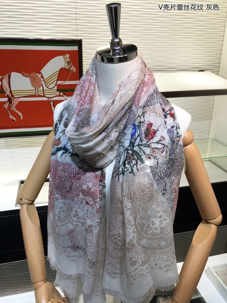 

sequin lace pattern long scarf designer scarf bucket hat hats baseball cap women luxury designer scarves silk designer head scarf, Blue;gray