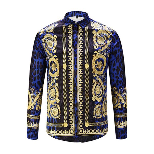 

spring 2020 digital print shirt fashion 6 men's wear bohemian shirt homme designer v-neck top, White;black
