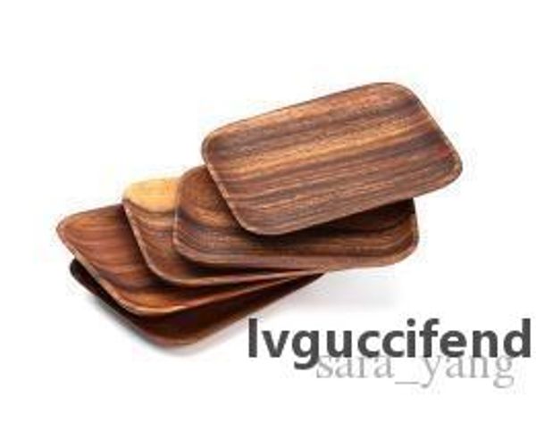 

wood fruit plates rectangular tray dried wood trays snack candy cake holder wooden storage dishes kitchen tool lin4266