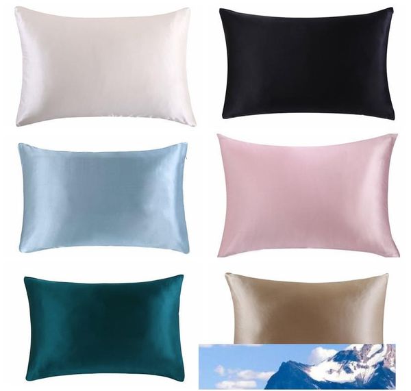 

wholesale- 100% nature mulberry silk pillowcase zipper pillowcases pillow case for healthy standard queen king multicolor