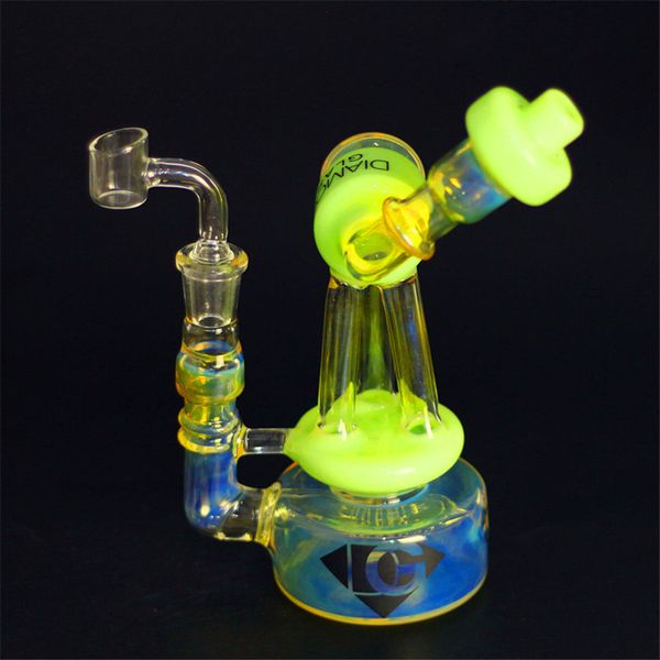 Кальян Уникальные стеклянные бонги с коляской Dab Rig Inline Perc Пьянящий водопровод Робот Дымящиеся вешалки Трубы 14 мм Совместное Dab Нефтяные вышки Banger