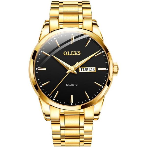 

brand gold man watch quartz calendar stainless steel watches for men luxury waterproof relogio masculino luminous male clock, Slivery;brown