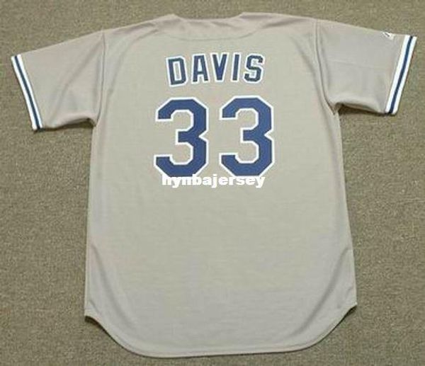 

custom eric davis los angeles stitched 1993 majestic vintage away baseball jersey retro mens jerseys running, Gray