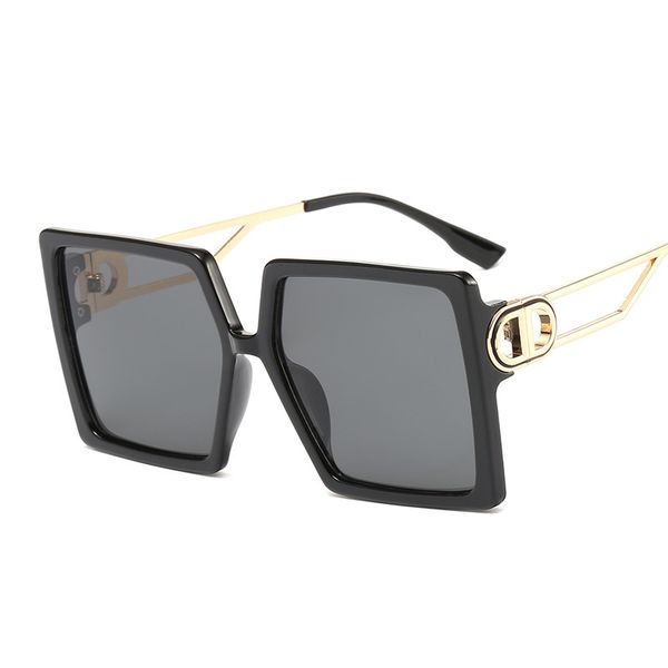 

classic vintage square sunglasses woman siamese oversized sunglasses woman/men retro gradient lentes de sol mujer, White;black