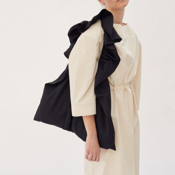 

повседневного нового холст сумка ins воланы сумка женщина плечо большие ruched женщина твердые ruched дама tote простых сумки