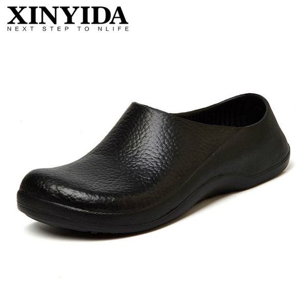 

eva non-slip waterproof oil-proof kitchen work shoes for chef master cook l restaurant chef shoes flat sandals, Black