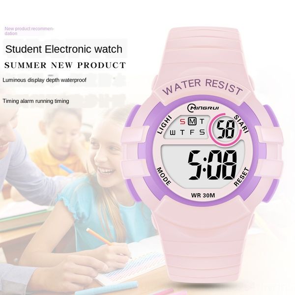 

mingrui luminous children's primary school sports electronic watch female luminous waterproof multicolor electronic watch male, Blue