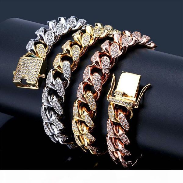 

r 14mm 18mm ice out cubic zirconia hiphop bracelet necklaces set 18k gold plated hip hop chains necklace sale, Silver