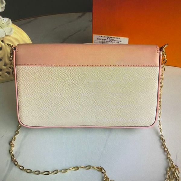 

shoulder fashion women pochette n60235 chain bags clutch handbag mini body wallet felicie leather piece set canvas smooth 3 cross purse fmfi, Red;black
