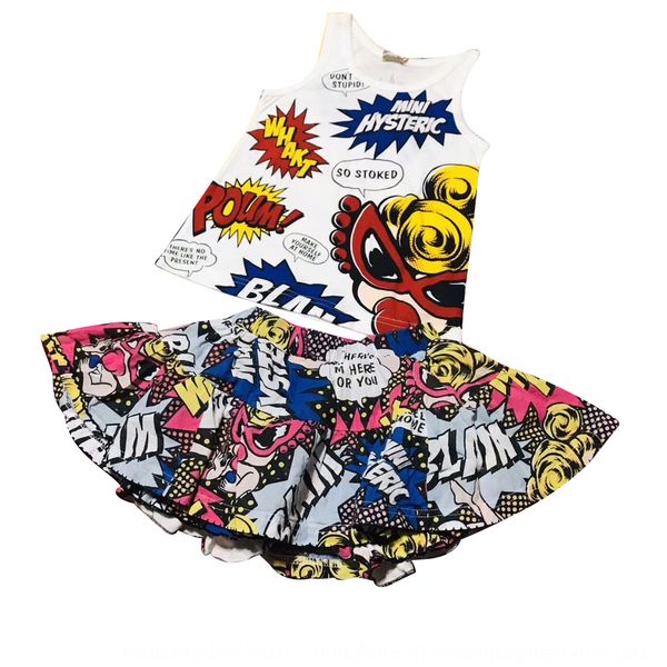 

high-end black super summer tide brand nipple full printing color head cotton children's vest men's treasure vest, Blue