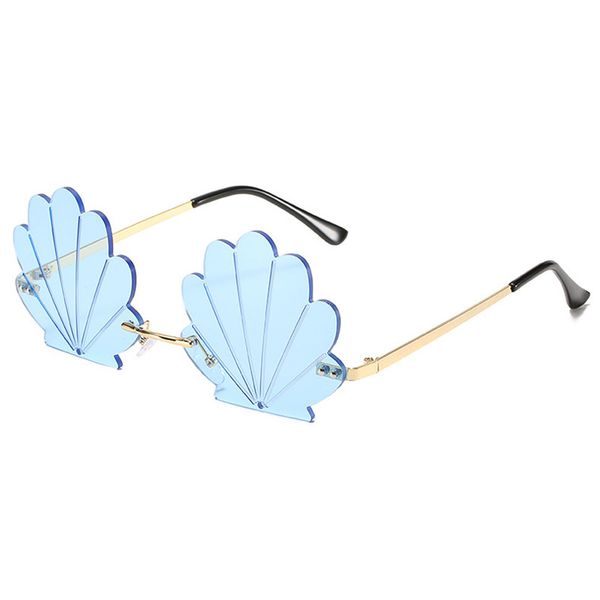 

shell shaped rimless sunglasses women steampunk sun glasses men frameless eyeglasses shades female oculos, White;black