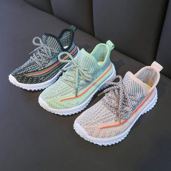 

xhujl 2020 autumn new children's boysand girlssoft-soled breathable casual studentsmesh flying woven coconut coconut sneakers sports sh, Black