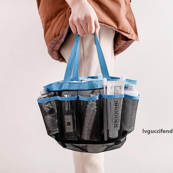 

mesh shower caddy, quick dry shower tote bag oxford hanging toiletry and bath organizer with 8 storage compartments lx2837