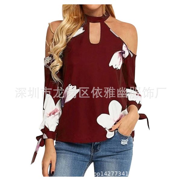 

halter woman shirt long sleeve casual woman shirt harajuku women, White