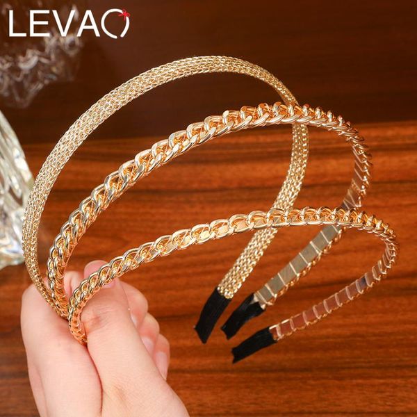 

hair accessories levao punk style headband hairband for women alloy chain head bezel hoop bands gold headbands girls