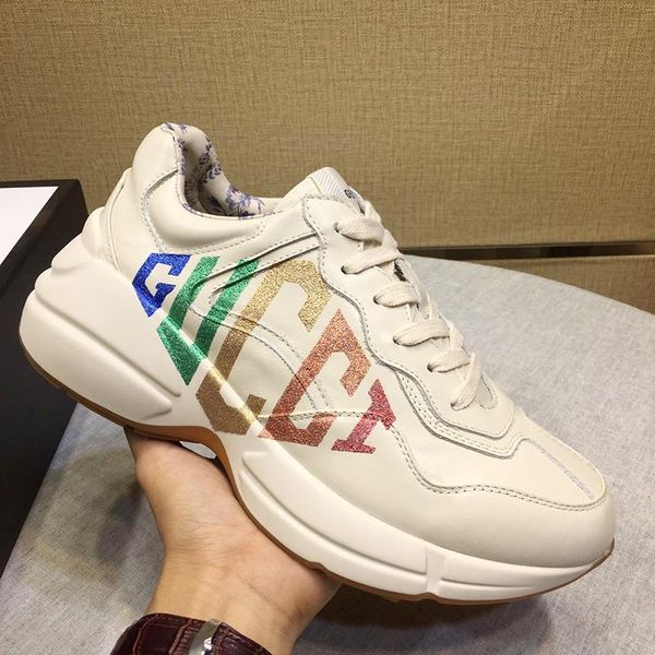 

mens rhyton sneaker with print mens shoes lightweight casual low lace -up men shoes outdoor walking luxury sneakers sale, Black