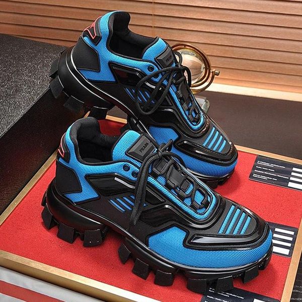 

luxury men shoes herren luxus marken schuhe drop ship breathable shoes luxury lace -up low men shoes cloudbust thunder knit sneakers, Black