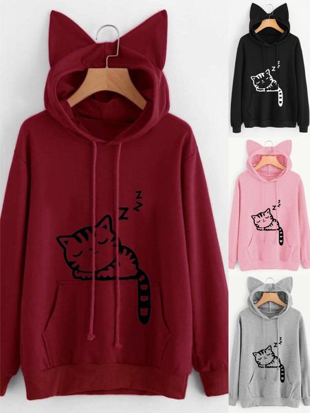 

rj4e0 2019 горячие продавая осень свободно флиса печататься с капюшоном 2019 горячей продавая осень свободного флиса свитера шерсть шерсть п, Black