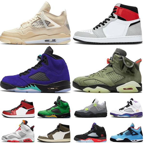 

2020 trainers 4s sail 4 jumpman 1 1s womens mens basketball shoes 5 alternate purple grape 5s oregon travis scott 6 hare sneakers, White;red
