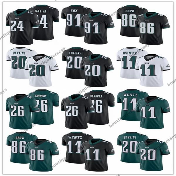 

men philadelphia eagles 24 darius slay jr jerseys 11 carson wentz 86 zach ertz 26 miles sanders 20 brian dawkins cox green jerseys, Black;red