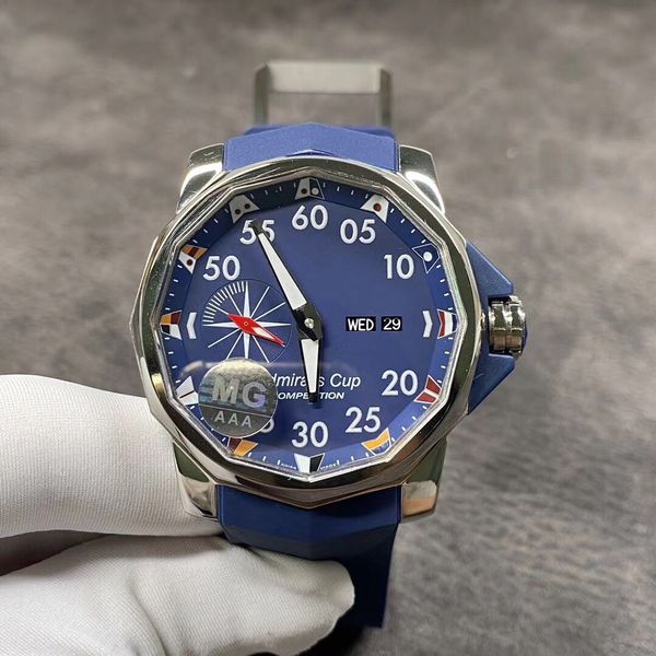 

2020 new mg factory 48mm big diameter tough guy wind titanium alloy casing/buckle rubber strap sapphire crystal glass automatic machinery, Slivery;brown