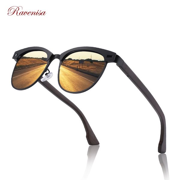 

2020 natural handmade wood sunglasses men sun glasses women brand design original metal polarized glasses oculo, White;black