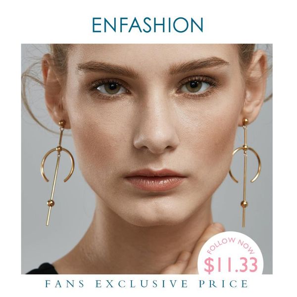 

enfashion circle line dangle earrings gold color earings stainless steel drop earrings for women long earring jewelry brinco, Silver