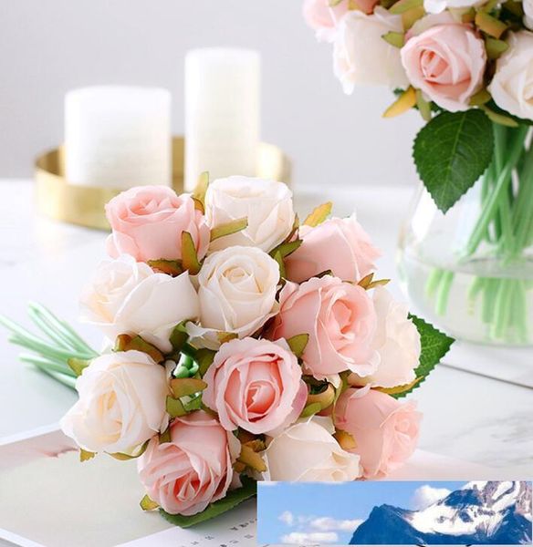 Gül çiçekleri 12 adet Gelin Düğün Buketler Düğün masa merkezi Yapay Çiçekler İpek Rosefloyd gelin buketi gül