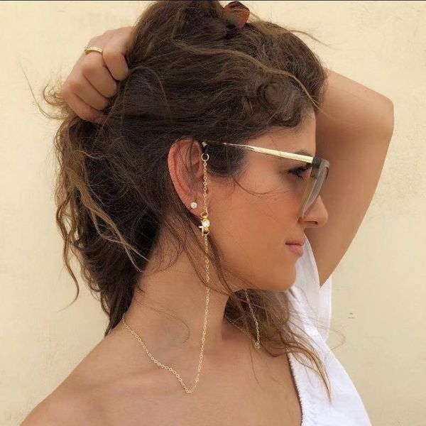 

accessories with diamond chain hanging neck anti-drop rope sun accessory glasses sunglasses accessories, Blue