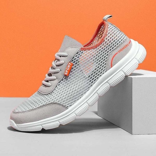 

2020 sandals men sneakers mesh casual shoes lac-up shoes men lightweight sandalias breathable walking sneakers zapatos de hombre, Black
