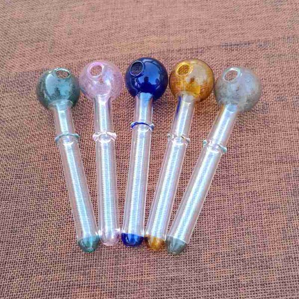 12cm Mini tubo per bruciatore a nafta in vetro colorato Tubi a sfera colorati Bruciatori a nafta in Pyrex Tubi in vetro Tubo trasparente Glasspipe per impianti di fumo SW14