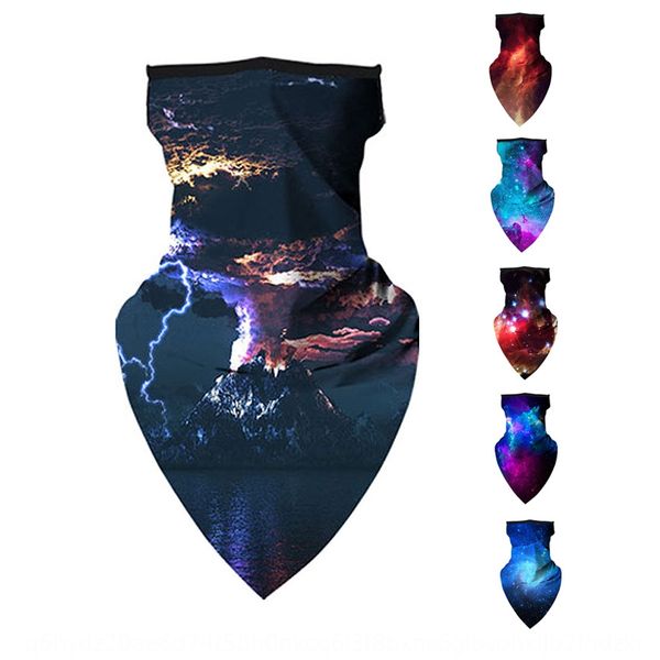 

vbnuq 2020 cool starry sky digital printing outdoor cycling triangle towel breathable sunscreen hanging ear multi-function mask triangle tow