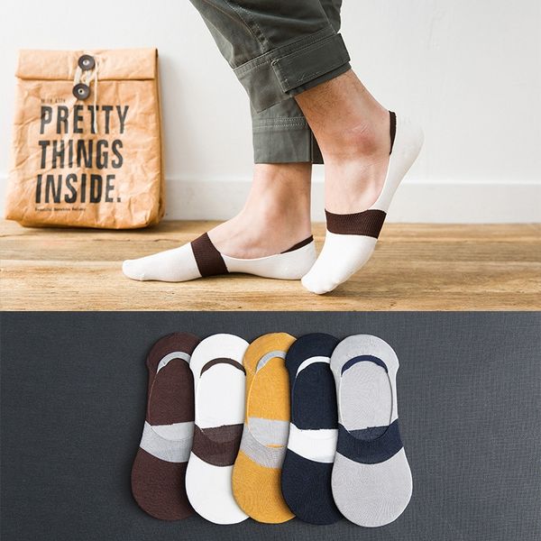 

re53f хлопка девушки весной и летом мужские бамбуковые волокна невидимые носки мужские носки невидимые мягкие и удобные неглубоко рот с низк, Black