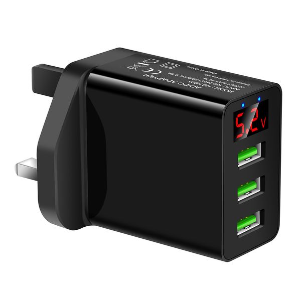 

Multi-port USB Charger Universal Travel Charger for US EU UK Intelligent Digital Current and Voltage 3USB Phone Charging Head 2 Colors