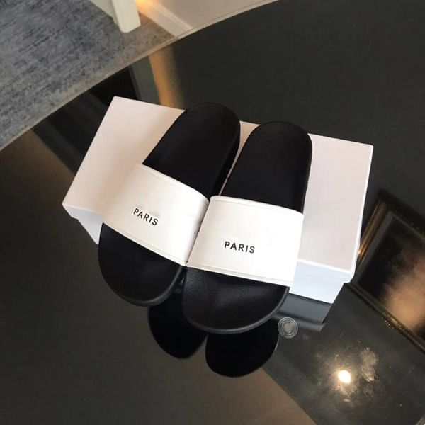 

2020 new genuine leather men's slippers womens soft brand slide sandals floral printing leather rubber flip-flops slippers, Black