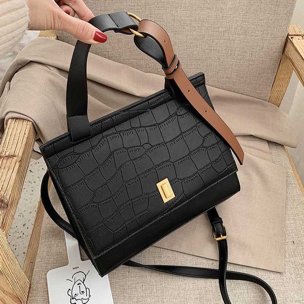 

new original design fashion vintage stone pattern handbag & fashion lock crossbody bag width 26cm height 22cm thickness 8.5cm