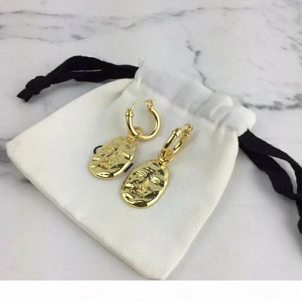 

europe and america ale women earrings jewelry yelow gold plated human face earrings for girls women, Golden;silver