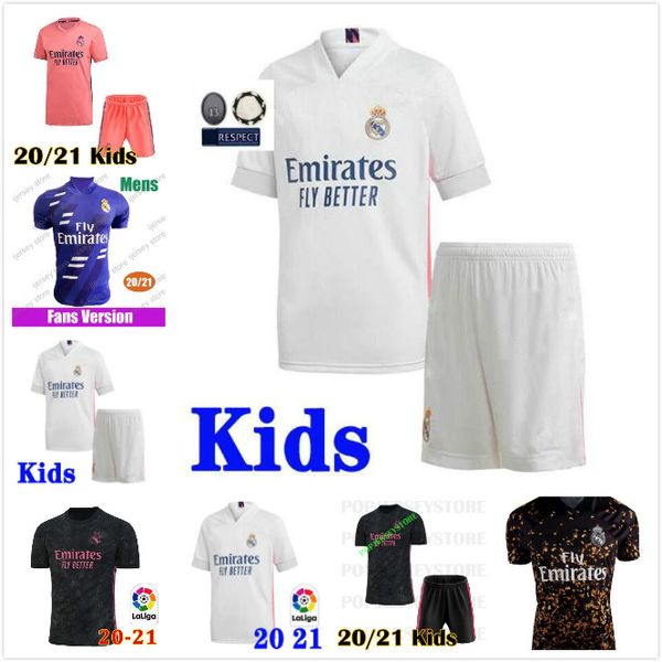 

real madrid jerseys 20 21 hazard ramos soccer jersey benzema vinicius camiseta football jersey shirt uniforms men kids kit 2020 21, Black;yellow