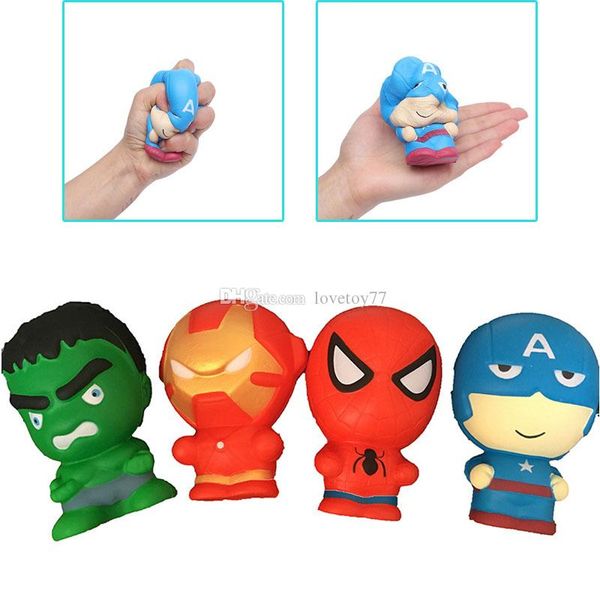 

super hero squishies toy kawaii squishy captain america spider man iron man hulk 11cm slow rising simulated superhero squeeze cartoon toy