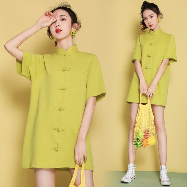 

fashion modern cheongsam dress summer vintage green traditional chinese dresses female elegant oriental lady clothing vestido, Red