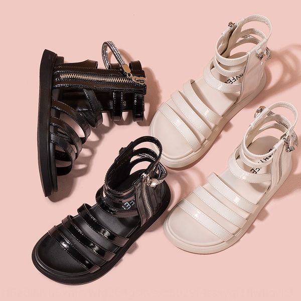 

babyfeet new korean style high-and sandals girls princess roman sandals all-match medium and large children fashion open toe tide, Black;red