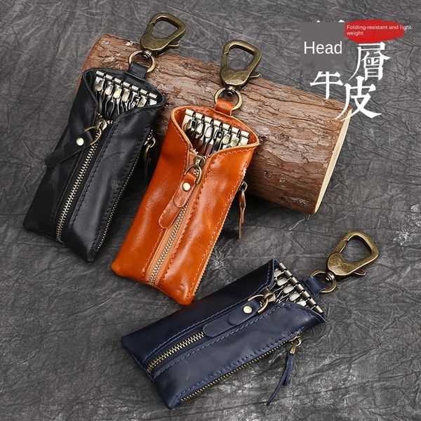 

zipper zipper storage multi-functional genuine key personalized storage bag leisure waist hanging hand car key bag