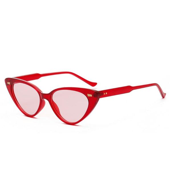 

sunglasses retro vintage women cat eye brand designed 2021 ladies glasses red black s8057, White;black