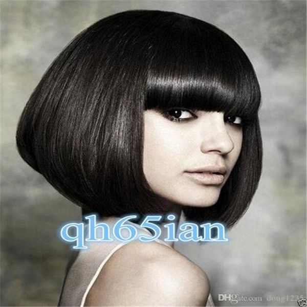 

fashion women's short wig straight hair ladies wig black bob wig