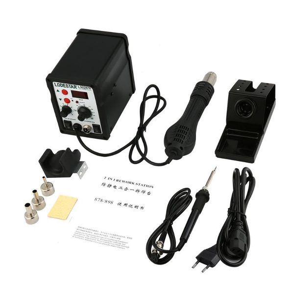 

2 in1 digital display smd air rework station and soldering iron air gun heat gun desoldering tool