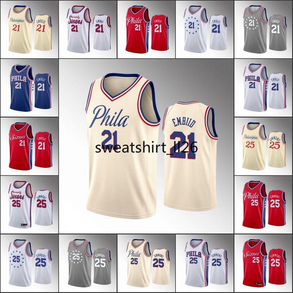 

men's basketball jersey joel embiid philadelphia nba ben simmons 76ers 2019-20 jerseys, Black;red