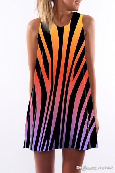 

женщины платья лета шеи экипажа сексуальная sling рукавов hip wrap lady tiger модель gradient willow шаблон печати юбки повседневные платья, Black;gray