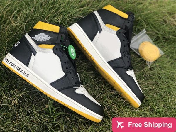 

authentic 1 high og nrg not for resale no l 's no ps wave me sail black varsity maize yellow red basketball shoes men with b