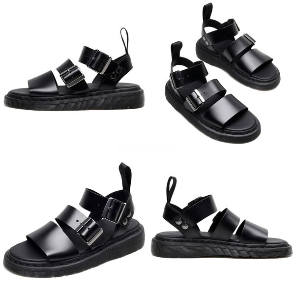

mens sandals leathersummer shoes 2020 flat beach sandalsblack shoes ka1151 y200107#663, Black
