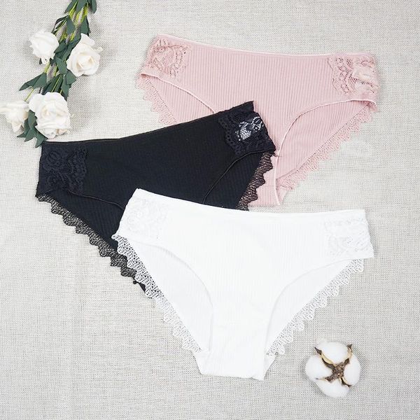 

plus size panties women's lingerie femme underwear cotton briefs intimate shorts thread -xxl big size underpants panty, Black;pink